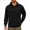 Runcati Mens Pullover Hoodies Long Sleeve Casual Lightweight Fashion Hooded Sweatshirt with Kanga Pockets(Black)
