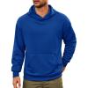 Runcati Mens Pullover Hoodies Long Sleeve Casual Lightweight Fashion Hooded Sweatshirt with Kanga Pockets(Blue)
