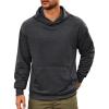 Runcati Mens Pullover Hoodies Long Sleeve Casual Lightweight Fashion Hooded Sweatshirt with Kanga Pockets(Dark Gray)