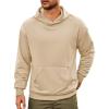 Runcati Mens Pullover Hoodies Long Sleeve Casual Lightweight Fashion Hooded Sweatshirt with Kanga Pockets(Khaki)