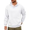 Runcati Mens Pullover Hoodies Long Sleeve Casual Lightweight Fashion Hooded Sweatshirt with Kanga Pockets(White)