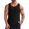 Runcati Men’s Ribbed Tank Tops Knit Sleeveless Workout T Shirt Muscle Gym Fitness Tee(Black)
