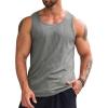 Runcati Men’s Ribbed Tank Tops Knit Sleeveless Workout T Shirt Muscle Gym Fitness Tee(Grey)