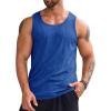 Runcati Men’s Ribbed Tank Tops Knit Sleeveless Workout T Shirt Muscle Gym Fitness Tee(Royal Blue)
