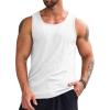 Runcati Men’s Ribbed Tank Tops Knit Sleeveless Workout T Shirt Muscle Gym Fitness Tee(White)