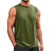 Runcati Mens Sleeveless Tank Tops Workout Athletic Muscle Shirt Casual Summer Beach T Shirts(Army Green)
