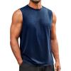 Runcati Mens Sleeveless Tank Tops Workout Athletic Muscle Shirt Casual Summer Beach T Shirts(Navy)