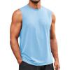 Runcati Mens Sleeveless Tank Tops Workout Athletic Muscle Shirt Casual Summer Beach T Shirts(Sky Blue)