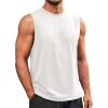 Runcati Mens Sleeveless Tank Tops Workout Athletic Muscle Shirt Casual Summer Beach T Shirts(White)