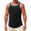 Runcati Mens Sleeveless Tank Tops Workout Muscle Gym Knitted Shirt Athletic Bodybuilding Slim Fit Ribbed T Shirts(Black)