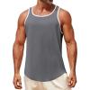 Runcati Mens Sleeveless Tank Tops Workout Muscle Gym Knitted Shirt Athletic Bodybuilding Slim Fit Ribbed T Shirts(Dark Gray)