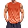 Runcati Mens Sleeveless Tank Tops Workout Muscle Gym T Shirts Crew Neck Gradient Tee Tops(Orange)