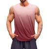 Runcati Mens Sleeveless Tank Tops Workout Muscle Gym T Shirts Crew Neck Gradient Tee Tops(Wine Red)