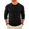 Runcati Mens Turtleneck Sweater Casual Knitted Pullover Raglan Sleeve Fall Winter Thermal Sweaters(Black)