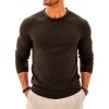Runcati Mens Turtleneck Sweater Casual Knitted Pullover Raglan Sleeve Fall Winter Thermal Sweaters(Brown)