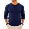 Runcati Mens Turtleneck Sweater Casual Knitted Pullover Raglan Sleeve Fall Winter Thermal Sweaters(Navy)