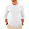 Runcati Mens Turtleneck Sweater Casual Knitted Pullover Raglan Sleeve Fall Winter Thermal Sweaters(White)