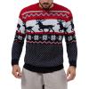 Runcati Mens Ugly Christmas Sweater Pullover Long Sleeve Reindeer Snowflake Soft Knitted Sweaters(Red)