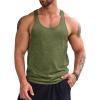 Runcati Mens Workout Tank Tops Gym Muscle Athletic Sleeveless T Shirts Bodybuilding Training Fitness Tops(Army Green)