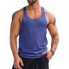 Runcati Mens Workout Tank Tops Gym Muscle Athletic Sleeveless T Shirts Bodybuilding Training Fitness Tops(Blue)