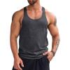 Runcati Mens Workout Tank Tops Gym Muscle Athletic Sleeveless T Shirts Bodybuilding Training Fitness Tops(Dark Grey)