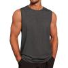Runcati Mens Workout Tank Tops Sleeveless Gym Muscle Athletic T Shirts Casual Summer Beach Tops(Dark Grey)