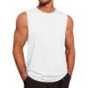 Runcati Mens Workout Tank Tops Sleeveless Gym Muscle Athletic T Shirts Casual Summer Beach Tops(White)