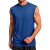 Runcati Mens Workout Tank Tops Sleeveless Muscle Cut Off Shirt Athletic Gym T Shirts(Blue)