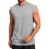 Runcati Mens Workout Tank Tops Sleeveless Muscle Cut Off Shirt Athletic Gym T Shirts(Light Gray)