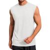 Runcati Mens Workout Tank Tops Sleeveless Muscle Cut Off Shirt Athletic Gym T Shirts(White)