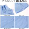 Mens Button Down Shirts Casual Short Sleeve Linen Tops Cotton Lightweight Fishing Tees Spread Collar Plain Shirt