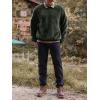 Mens Fuzzy Sherpa Sweatshirt Long Sleeve Fluffy Crew Neck Pullover Cozy Basic Unisex Fall Winter Warm Tops(Green)