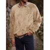 Mens Fuzzy Sherpa Sweatshirt Long Sleeve Fluffy Crew Neck Pullover Cozy Basic Unisex Fall Winter Warm Tops(Yellow)