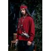 Mens Medieval Lace Up Pirate Mercenary Scottish Wide Cuff Shirt Costume Renaissance Viking Top(01 Red)