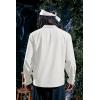 Mens Medieval Lace Up Pirate Mercenary Scottish Wide Cuff Shirt Costume Renaissance Viking Top(01 White)