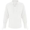 Mens Medieval Lace Up Pirate Mercenary Scottish Wide Cuff Shirt Costume Renaissance Viking Top(01 White)