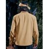 Mens Medieval Lace Up Pirate Mercenary Scottish Wide Cuff Shirt Costume Renaissance Viking Top(Khaki)