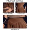 Mens Medieval Pirate Ankle Pants Viking Renaissance Costume Lace Up Tapered Banded Navigator Trousers(Brown)