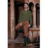 Mens Medieval Pirate Shirt Steampunk Retro Renaissance Viking Long Sleeve Lace Up Mercenary Halloween Scottish Tops(Army Green)
