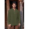 Mens Medieval Pirate Shirt Steampunk Retro Renaissance Viking Long Sleeve Lace Up Mercenary Halloween Scottish Tops(Army Green)