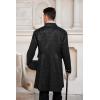 Mens Steampunk Medieval Jacket Pirate Viking Renaissance Costume Formal Tailcoat Gothic Victorian Halloween Tuxedo Coats(Black)