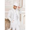 Mens Steampunk Medieval Jacket Pirate Viking Renaissance Costume Formal Tailcoat Gothic Victorian Halloween Tuxedo Coats(White)