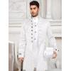 Mens Steampunk Medieval Jacket Pirate Viking Renaissance Costume Formal Tailcoat Gothic Victorian Halloween Tuxedo Coats(White)