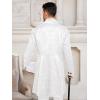 Mens Steampunk Medieval Jacket Pirate Viking Renaissance Costume Formal Tailcoat Gothic Victorian Halloween Tuxedo Coats(White)