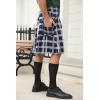 Mens Utility Kilt Pin Scottish Tartan Apparel Black & Irish Hybrid Royal Stewart Pockets Kilts(01 Gray)