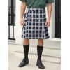 Mens Utility Kilt Pin Scottish Tartan Apparel Black & Irish Hybrid Royal Stewart Pockets Kilts(01 Gray)