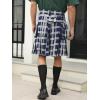Mens Utility Kilt Pin Scottish Tartan Apparel Black & Irish Hybrid Royal Stewart Pockets Kilts(01 Gray)