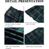 Mens Utility Kilt Pin Scottish Tartan Apparel Black & Irish Hybrid Royal Stewart Pockets Kilts(01 Green)