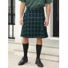 Mens Utility Kilt Pin Scottish Tartan Apparel Black & Irish Hybrid Royal Stewart Pockets Kilts(01 Green)