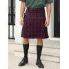 Mens Utility Kilt Pin Scottish Tartan Apparel Black & Irish Hybrid Royal Stewart Pockets Kilts(01 Red)